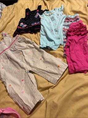 6m baby girl lot / 5 pieces total / healthtex, little me,  Baby Girls romper